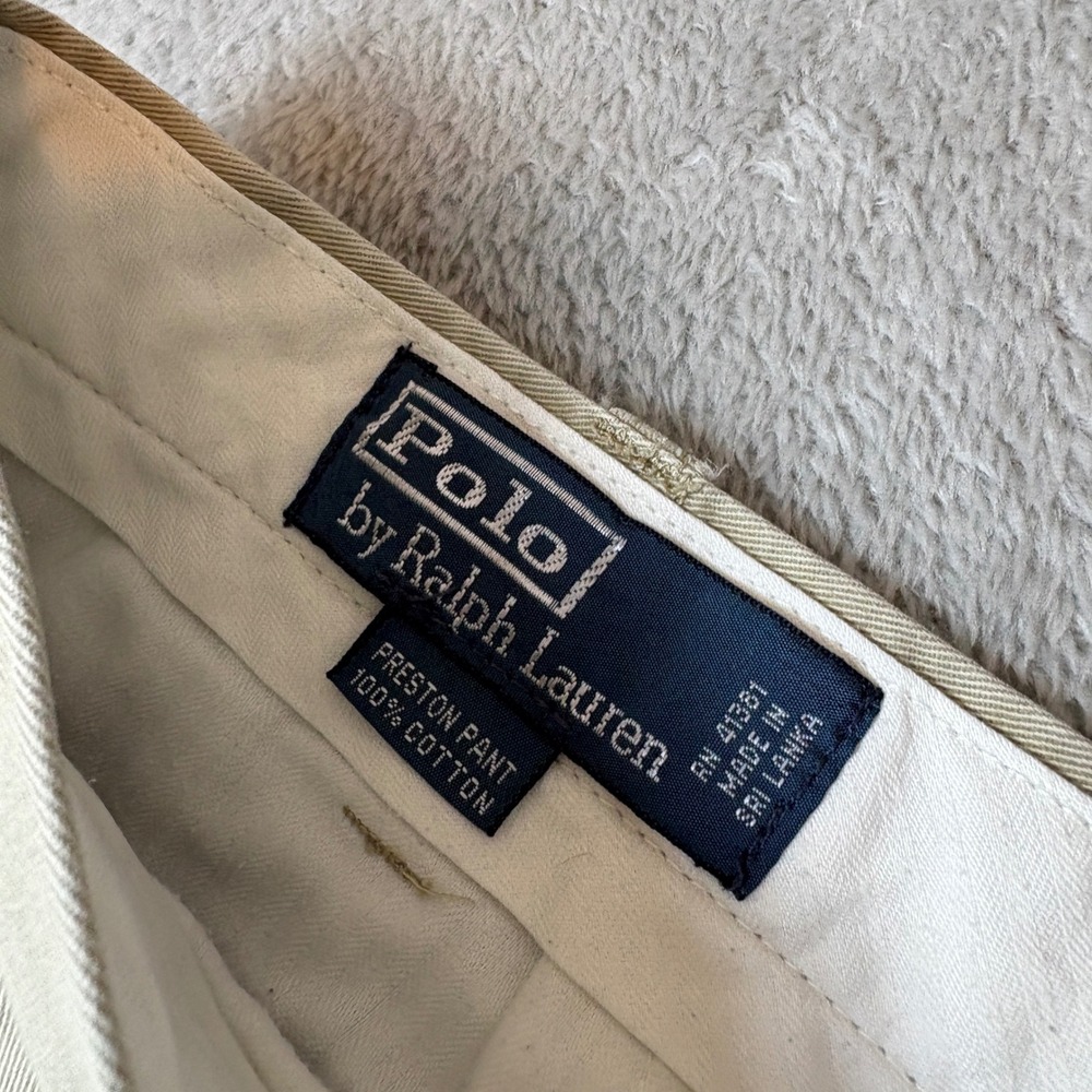 Polo Pants Men 35x30 (Fits 35x28) Preston Pant Straight Leg Chino Khaki Tan - Picture 3 of 11
